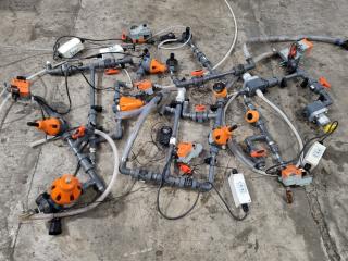 Assorted Used Industrial Water Piping w/ Attached Valves & More