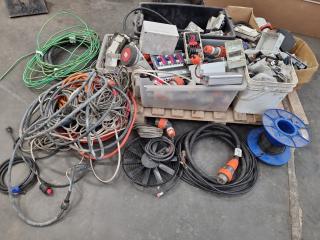 Pallet of Industrial Electrical Parts, Cable, Components