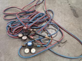 Length of Welding Hose w/ Acetylene & Oxygen Regulators & Torch