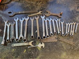 27x Assorted Combination Spanner Wrenches & More