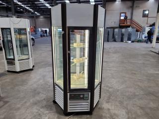 Mobile Hexagonal Shaped Refrigerated Food Display Cabinet