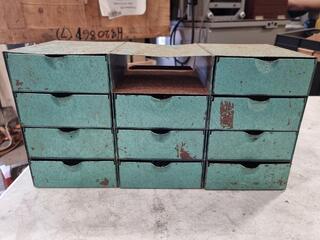 Steel Benchtop Parts Drawer Unit w/ Assorted Fastening Hardware