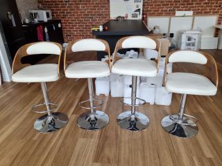 4x Modern Adjustable Bar Chairs Stools