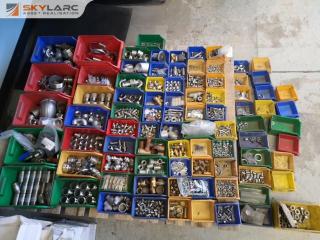 80+ Workshop Bins w/ Assorted Nuts, Bolts, Screws, Washers, Fittings & More