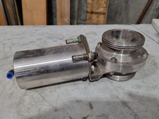 Stainless Steel 89mm Hygenic Pneumatic Butterfly Valve