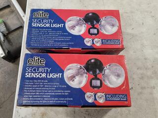 2x Exterior Security Sensor Light Assemblies, New