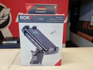 Rokk Edge Waterproof Wireless Adjustable Phone Charging Mount, New