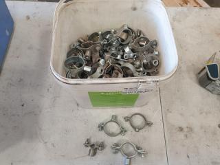 Bin of Stainless Pipe Clamps