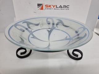 Stylish Glass Bowl w/ Classic Styled Metal Frame