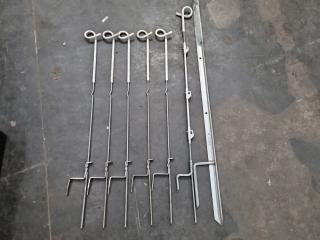 7x Assorted Temporary Fencing Poles