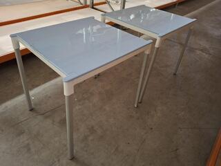 Square Tables with Metal Legs Set of 2