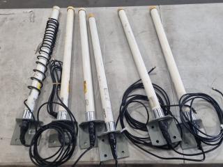 6x L-Com Hyperlink Omnidirectional 800/900Mhz Antennas