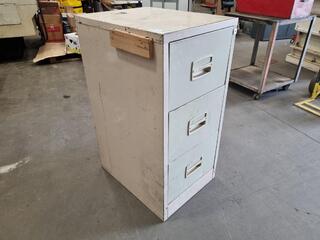 Vintage Precision 3-Drawer Steel File Cabinet