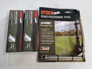 Stockade Ring Fastener Tool w/ 2x Packs of Fasteners