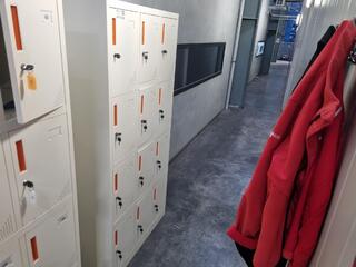 Steel 12-Door Personnel Locker Cabinet, Modern Unit