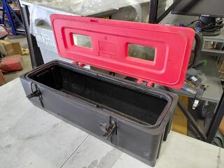 Jonesco Black Plastic Storage Box with Red Lid