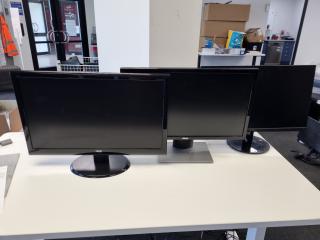 3x Full HD LED Monitors by Dell, Acer & AOC