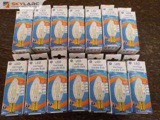 14x LED Heritage Candle 1.9W Light Bulbs by GE, New