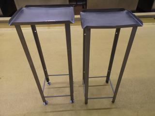 2x Tall Stainless Steel Small Equipment Stands /Tables