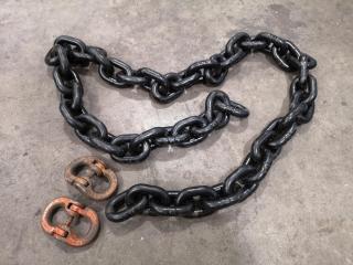 2-Metre 17mm Diameter Length of Chain + 2x Lifting Links