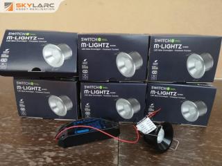 6x M-Lightz LED Mini Downlights 6.25W by Switch, New