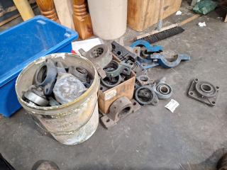 Large Lot of Ball Bearing Brackets/Mounts