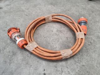 8 Metre 32AMP 500V 50Hz 3 Phase Extension Lead