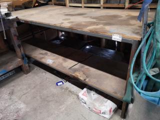 Large Steel Frame Workshop Table