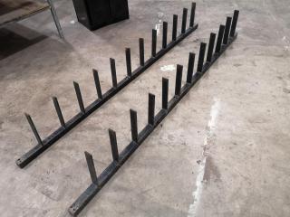 Pair of Heavy Duty Workshop Wall Mounted Material Support Racks