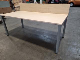 Office Straight Desk w/ Back Panel, 1800mm