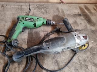 MechPro Corded 125mm Angle Grinder & Kawasaki 13mm Drill