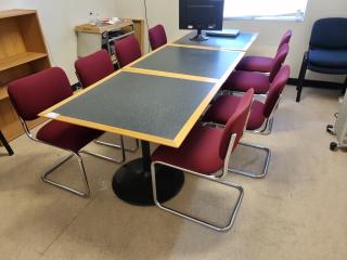 3 x Cafe Tables and Chairs Setup as Board Table