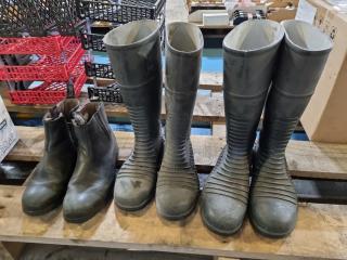 3x Pairs Blundstone Gum Boots & Leather Shoes 