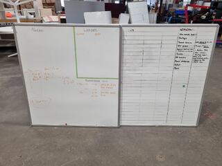 2x 1200x1100mm Single Sided Whiteboards