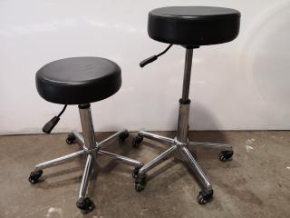 2x Mobile Adjustable Stools