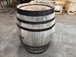 Genuine Wooden Wine Barrel Converted to Storage Unit