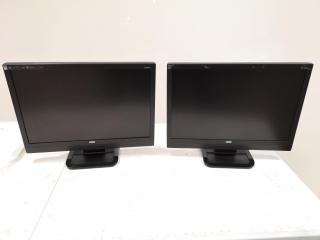 2x AOC 22" LCD Computer Monitors