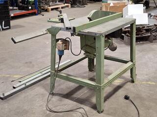 Table saw on steel stand