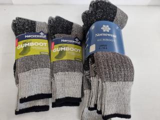 Norsewear Gumboot Merino Socks, 5x Pairs, Size Large