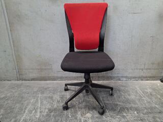 Black and Red Gas Lift  Office Chair on Wheels