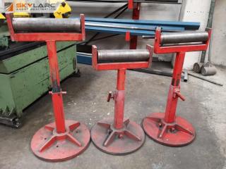 3x Heavy Duty Industrial Roller Stands