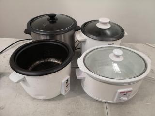 3x Assorted Rice Cookers + Slow Cooker