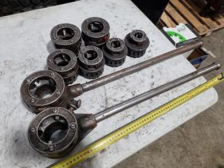 2x Ridgid Threading Die Head Ratchets 12-R w/ Head Attachments