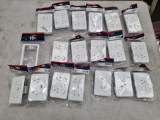 18x TDX Electrical Wall Power Outlets, New