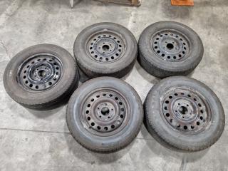 5x 15" Steel Wheels w/ Firestone 205/65R15 Tyres