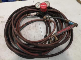 BOC Welding Acetylene Regulator w/ Hose & Incomplete Torch