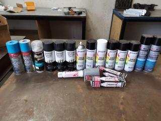 Assortment of Spray Paints & Applicators