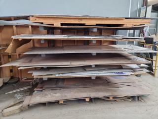 Heavy Steel Sheet Material Storage Rack w/ Contents