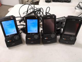 4x Symbol Motorola MC50 Mobile Handheld Computers w/ Charging Cradles