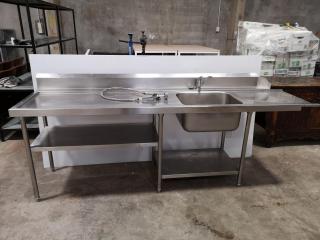 Stainless Steel Commercial Kitchen Dish Washing Sink Counter